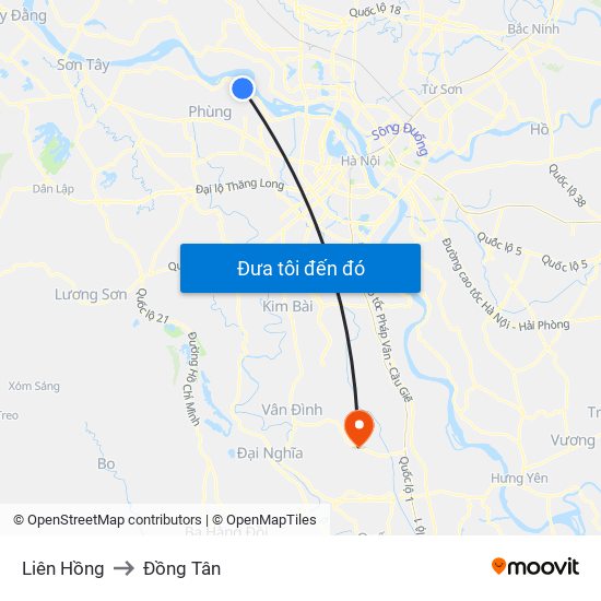 Liên Hồng to Đồng Tân map