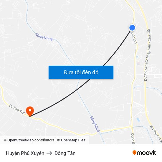 Huyện Phú Xuyên to Đồng Tân map