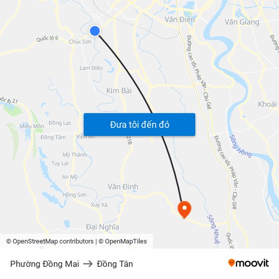 Phường Đồng Mai to Đồng Tân map