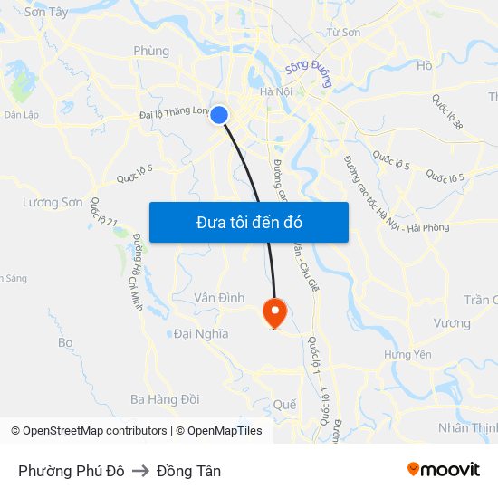 Phường Phú Đô to Đồng Tân map