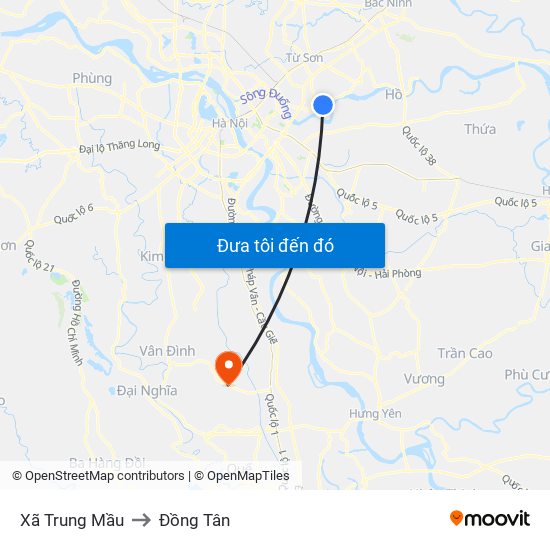 Xã Trung Mầu to Đồng Tân map