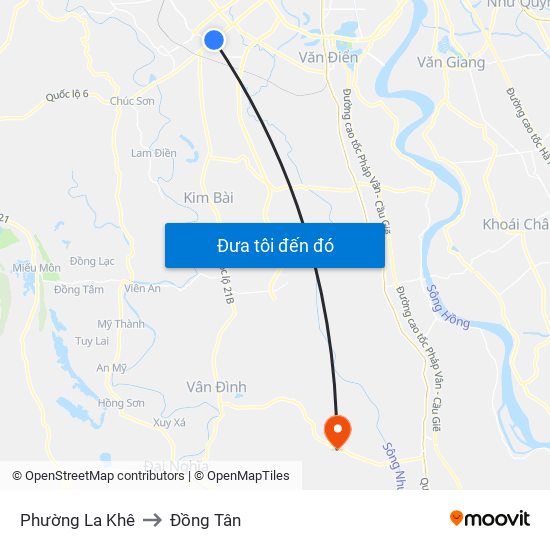 Phường La Khê to Đồng Tân map