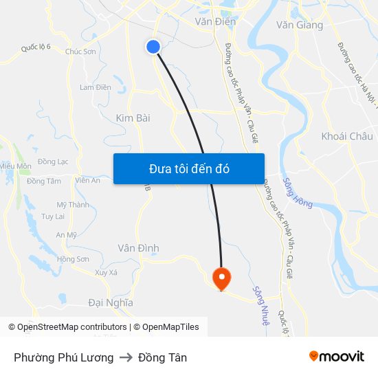 Phường Phú Lương to Đồng Tân map