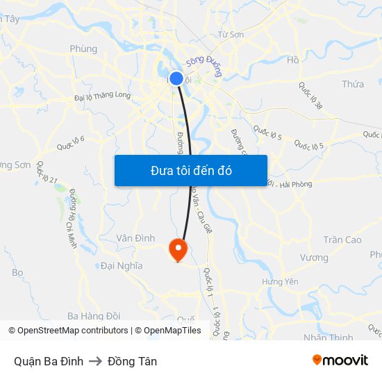 Quận Ba Đình to Đồng Tân map