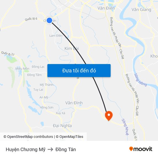 Huyện Chương Mỹ to Đồng Tân map