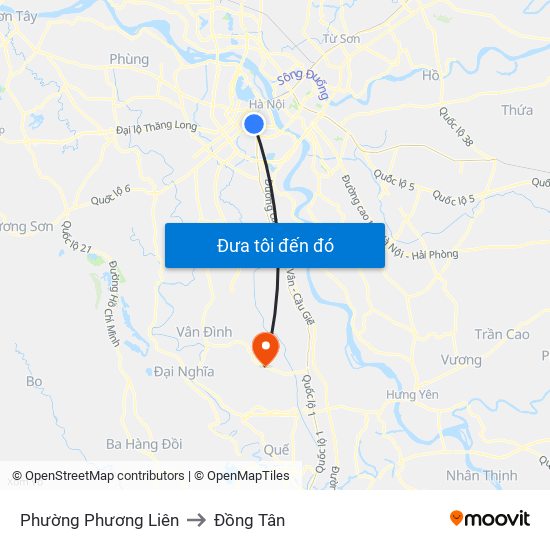 Phường Phương Liên to Đồng Tân map