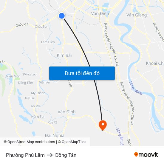 Phường Phú Lãm to Đồng Tân map