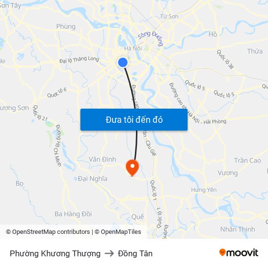 Phường Khương Thượng to Đồng Tân map