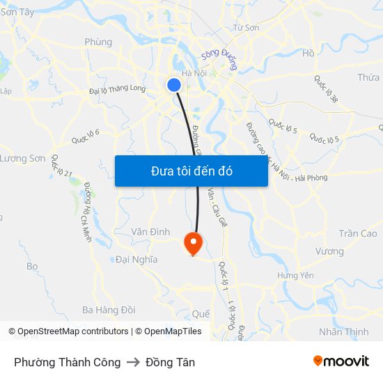 Phường Thành Công to Đồng Tân map