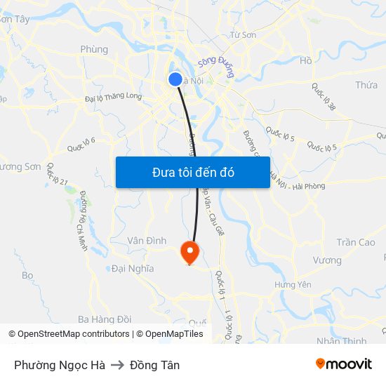 Phường Ngọc Hà to Đồng Tân map