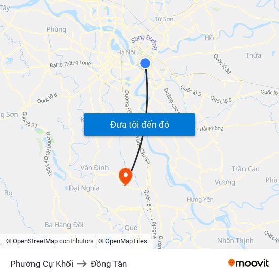 Phường Cự Khối to Đồng Tân map