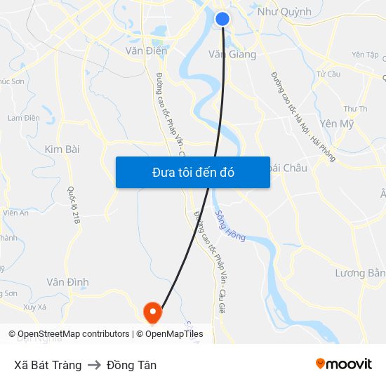 Xã Bát Tràng to Đồng Tân map
