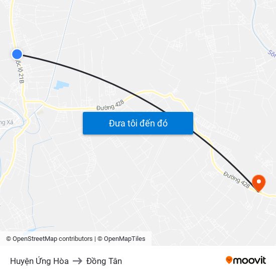 Huyện Ứng Hòa to Đồng Tân map