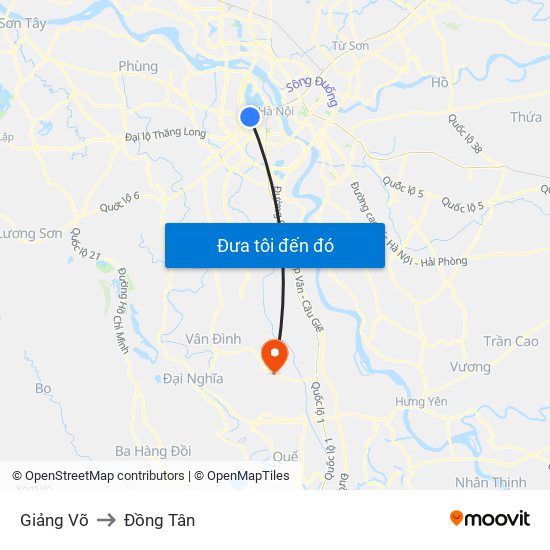 Giảng Võ to Đồng Tân map