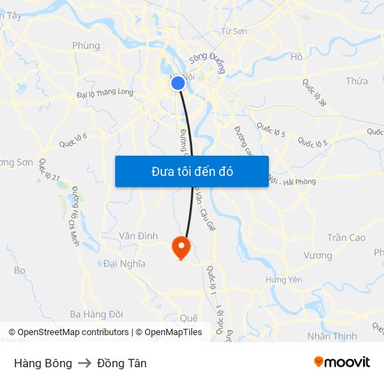 Hàng Bông to Đồng Tân map