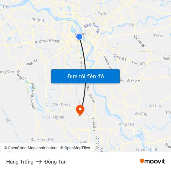 Hàng Trống to Đồng Tân map