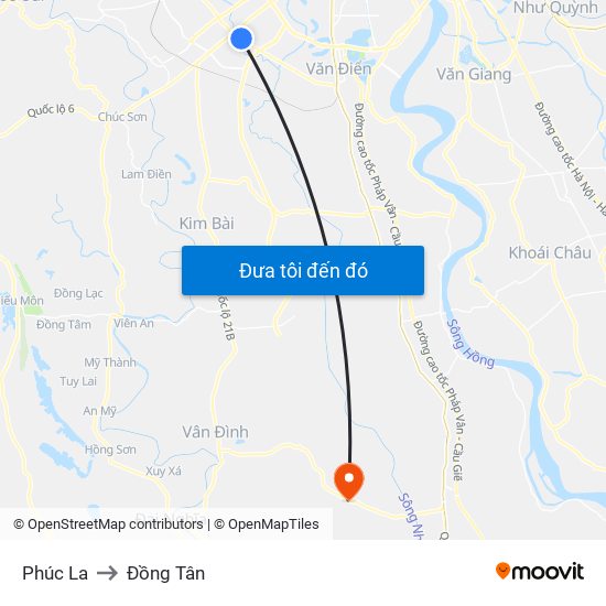 Phúc La to Đồng Tân map