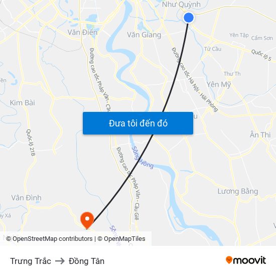 Trưng Trắc to Đồng Tân map