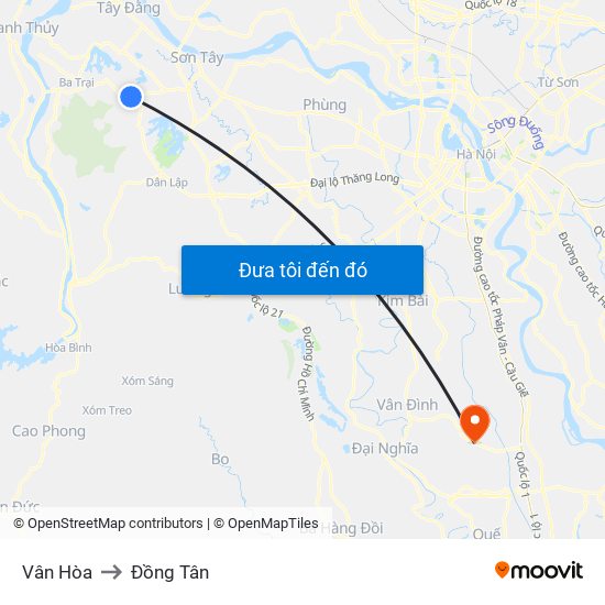 Vân Hòa to Đồng Tân map