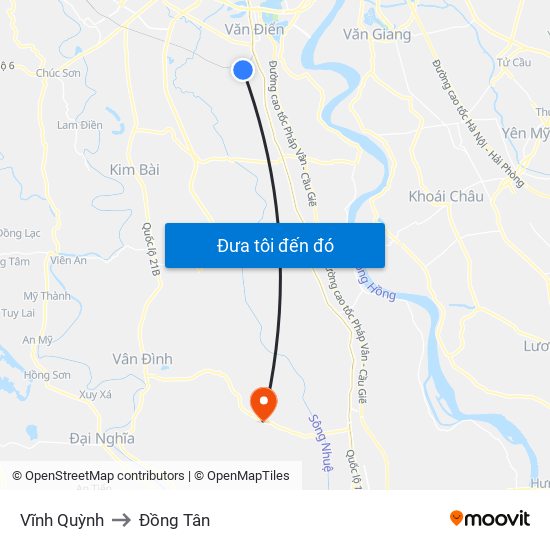 Vĩnh Quỳnh to Đồng Tân map