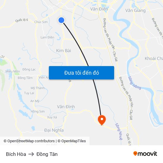 Bích Hòa to Đồng Tân map