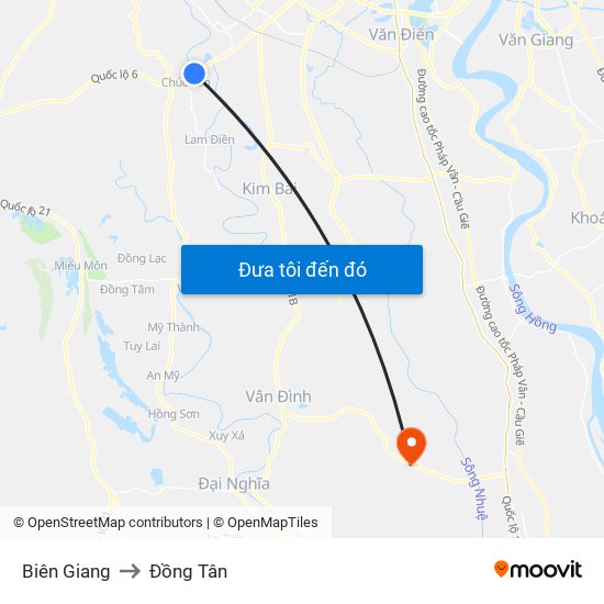 Biên Giang to Đồng Tân map