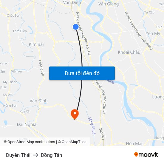 Duyên Thái to Đồng Tân map