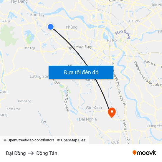 Đại Đồng to Đồng Tân map