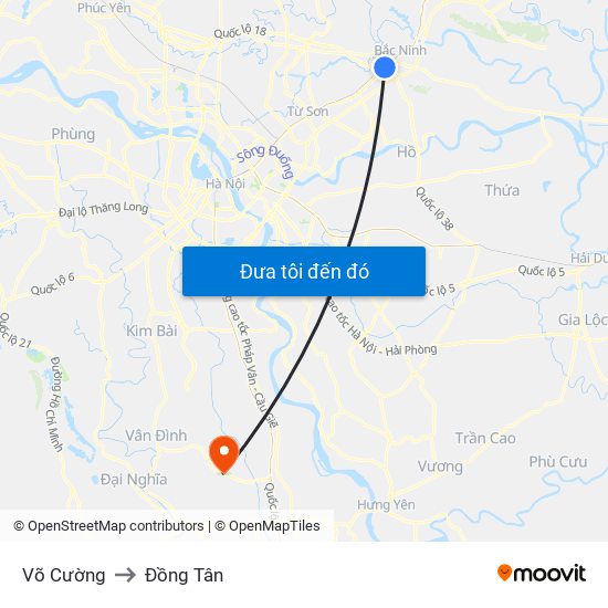 Võ Cường to Đồng Tân map