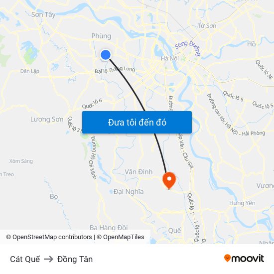 Cát Quế to Đồng Tân map