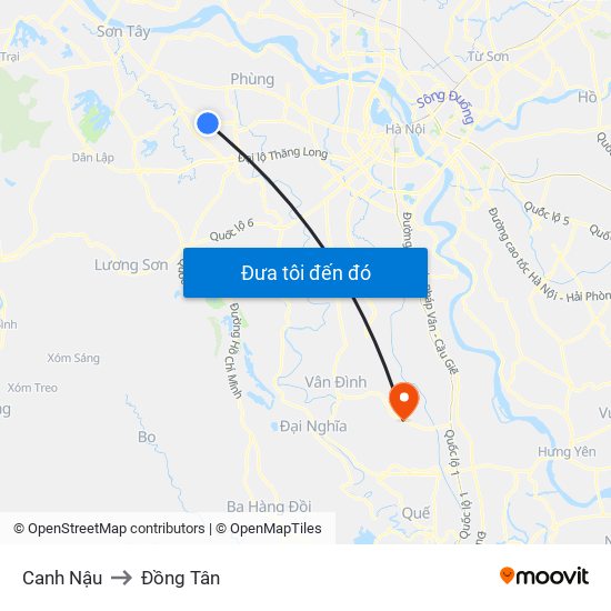 Canh Nậu to Đồng Tân map