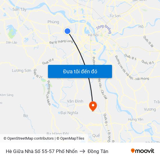 Hè Giữa Nhà Số 55-57 Phố Nhổn to Đồng Tân map
