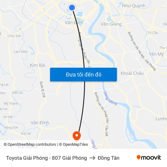 Toyota Giải Phóng - 807 Giải Phóng to Đồng Tân map