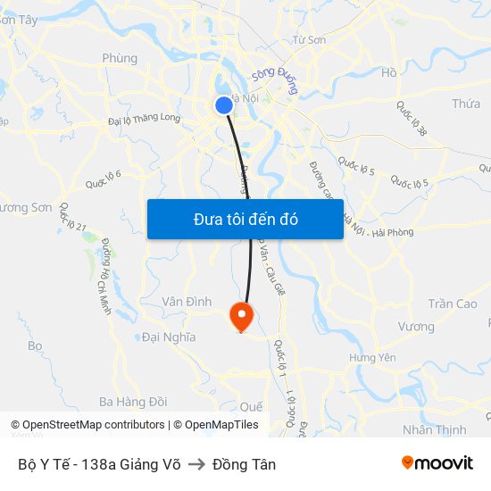 Bộ Y Tế - 138a Giảng Võ to Đồng Tân map