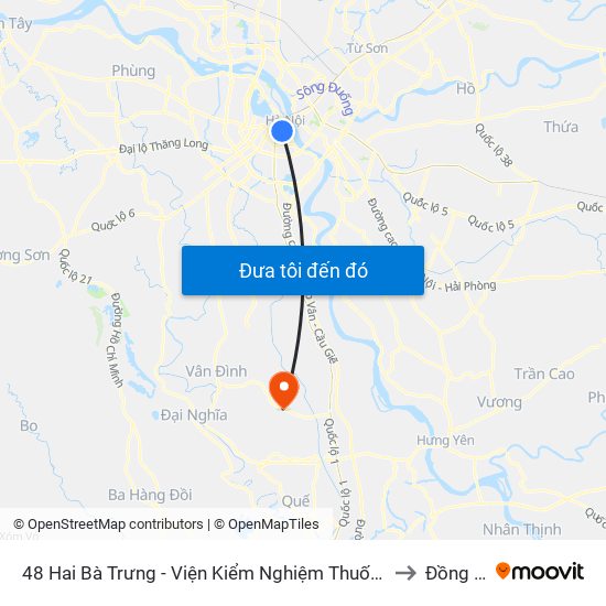 48 Hai Bà Trưng - Viện Kiểm Nghiệm Thuốc Trung Ương to Đồng Tân map