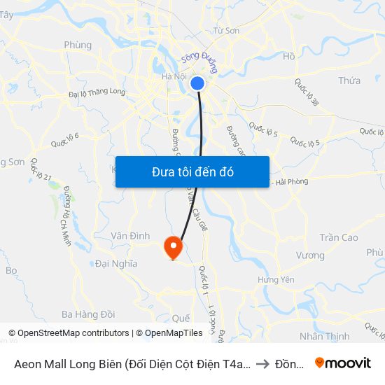 Aeon Mall Long Biên (Đối Diện Cột Điện T4a/2a-B Đường Cổ Linh) to Đồng Tân map