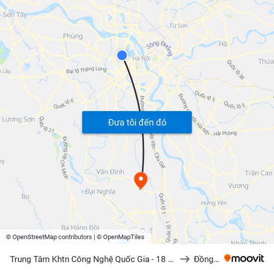Trung Tâm Khtn Công Nghệ Quốc Gia - 18 Hoàng Quốc Việt to Đồng Tân map