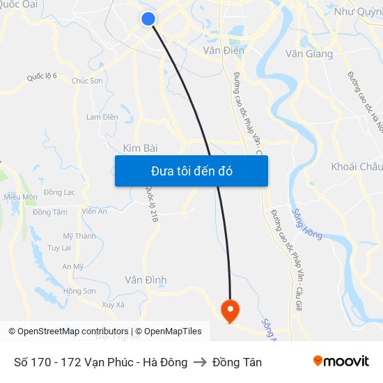 Số 170 - 172 Vạn Phúc - Hà Đông to Đồng Tân map
