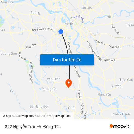 322 Nguyễn Trãi to Đồng Tân map