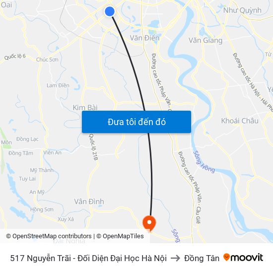 517 Nguyễn Trãi - Đối Diện Đại Học Hà Nội to Đồng Tân map