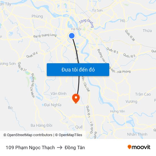 109 Phạm Ngọc Thạch to Đồng Tân map