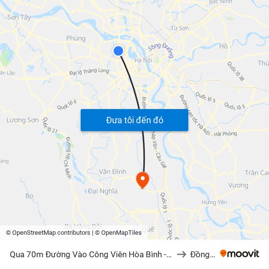 Qua 70m Đường Vào Công Viên Hòa Bình - Phạm Văn Đồng to Đồng Tân map