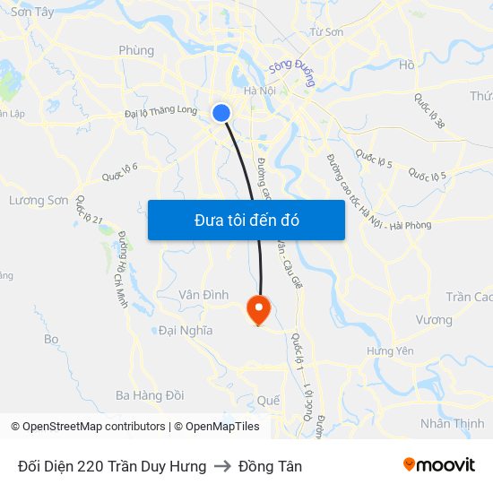 Đối Diện 220 Trần Duy Hưng to Đồng Tân map