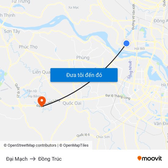 Đại Mạch to Đồng Trúc map