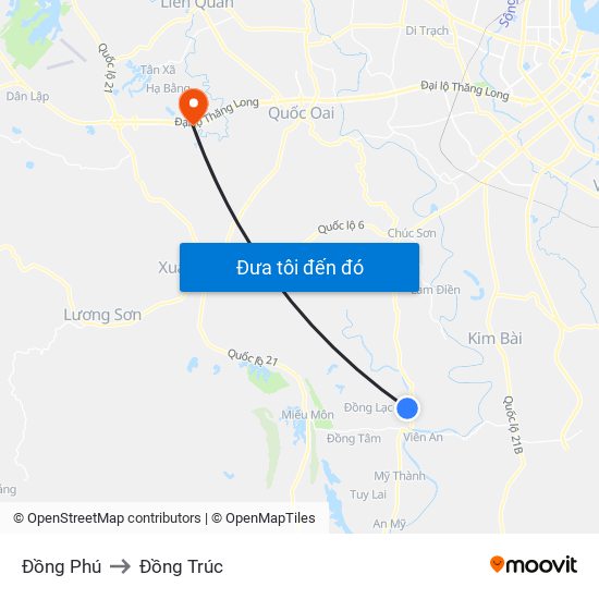 Đồng Phú to Đồng Trúc map