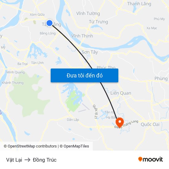 Vật Lại to Đồng Trúc map