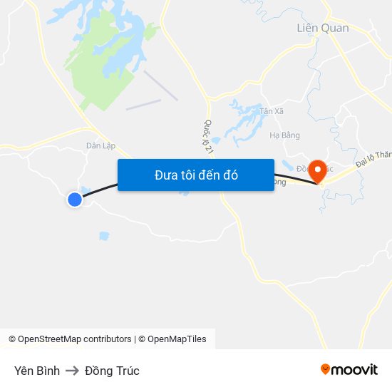 Yên Bình to Đồng Trúc map