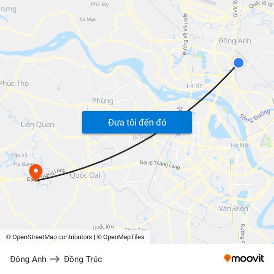 Đông Anh to Đồng Trúc map