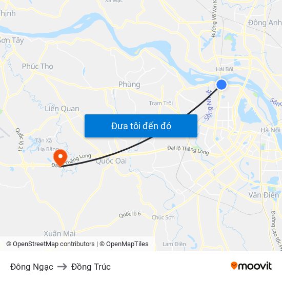 Đông Ngạc to Đồng Trúc map