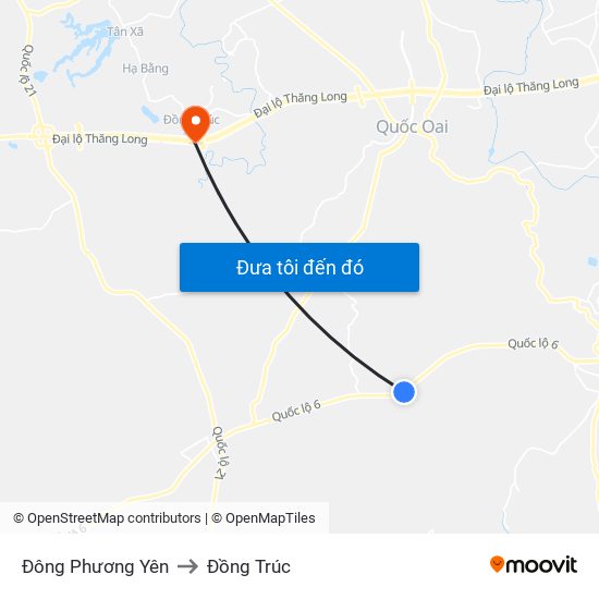 Đông Phương Yên to Đồng Trúc map